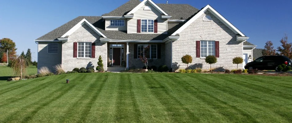 Mowed lawn on a property in Westfield, NJ.